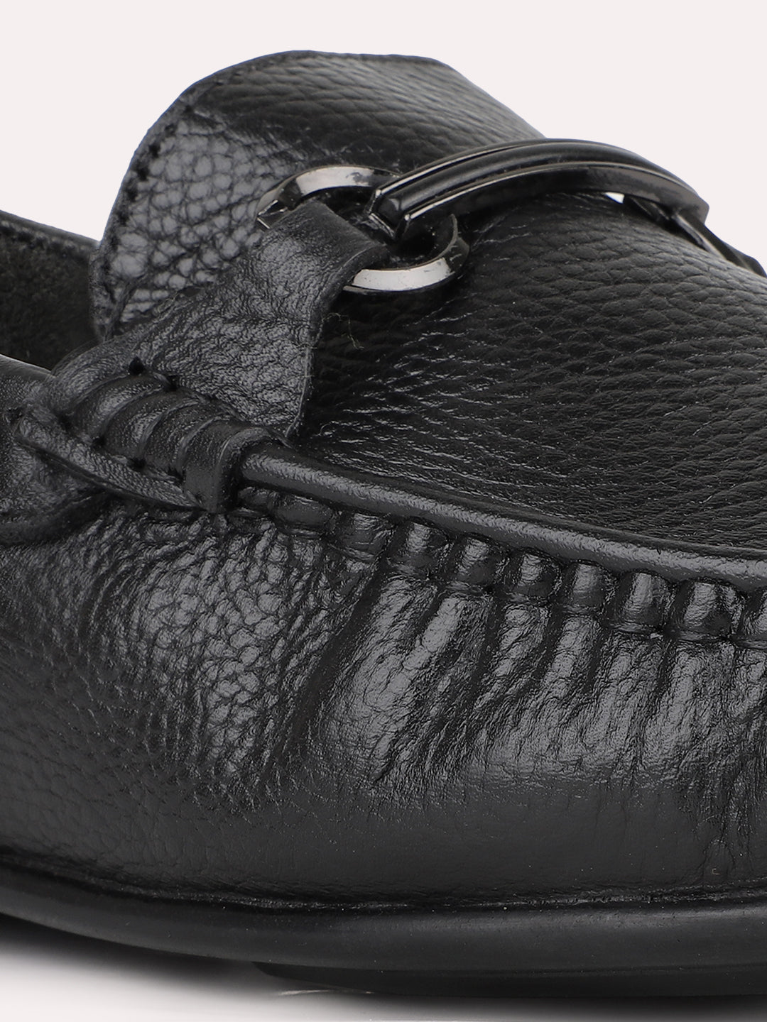 Mens Black Solid Round Toe Casual Loafers
