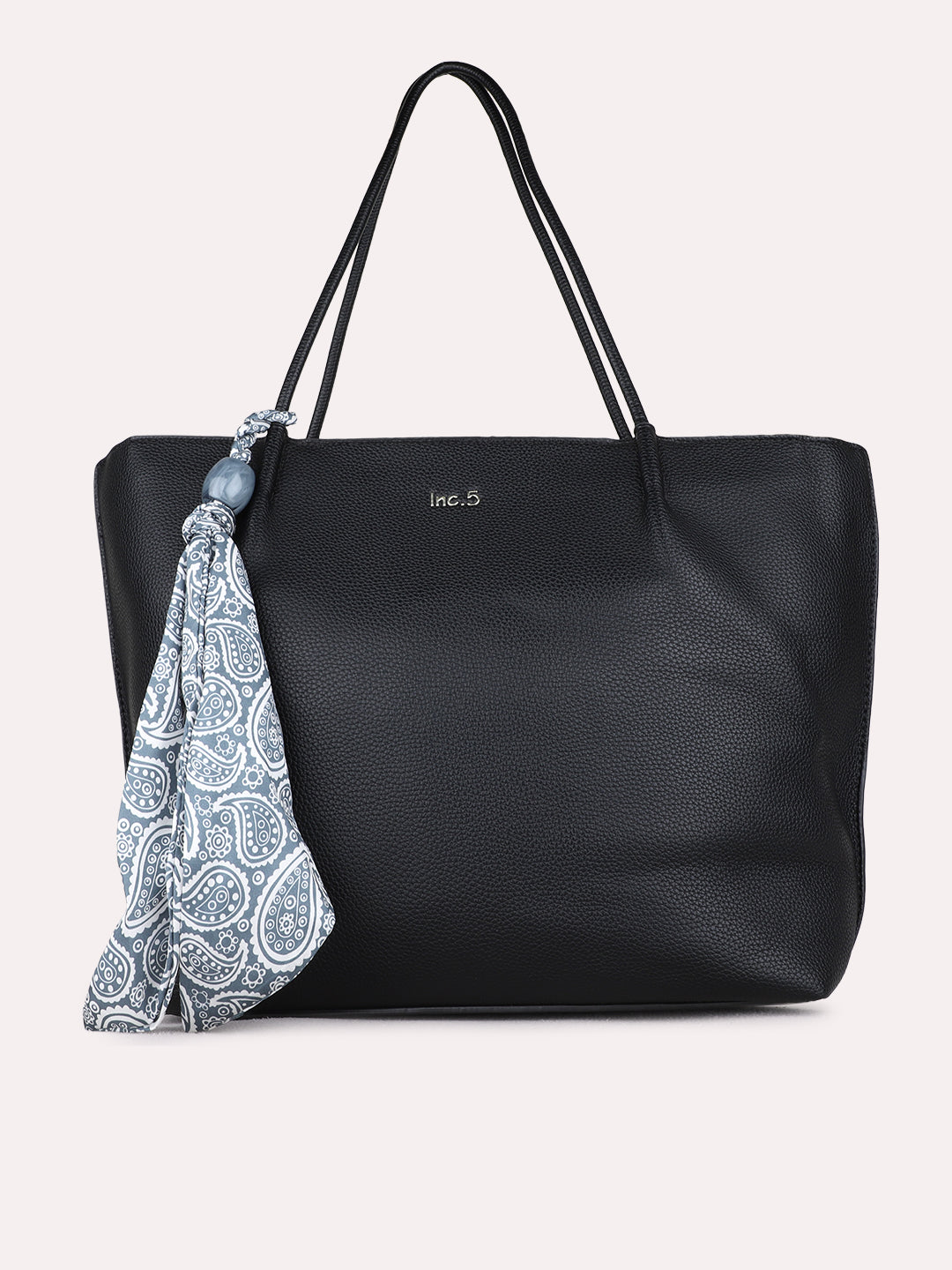Women Black Textured Shoulder Bag With Zip Lock