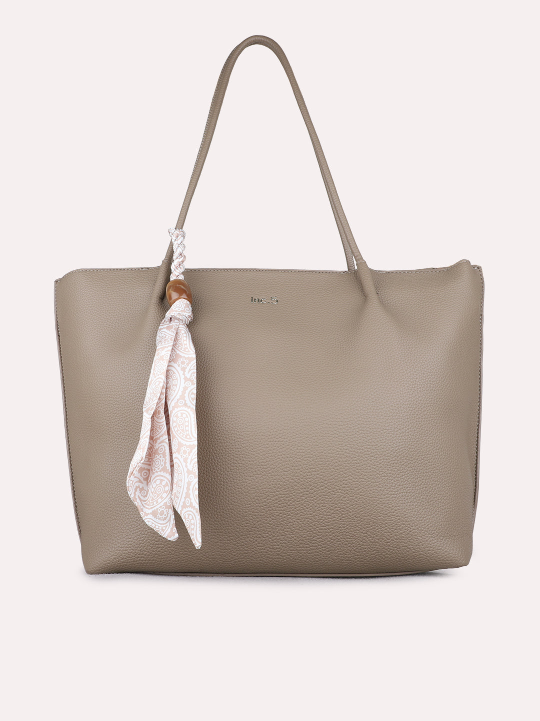 Women Khaki Textured Shoulder Bag With Zip Lock For Casual