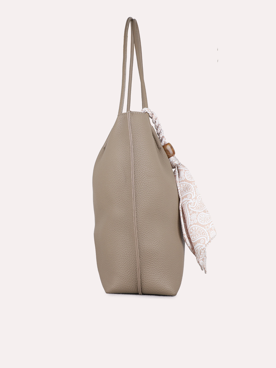 Women Khaki Textured Shoulder Bag With Zip Lock For Casual