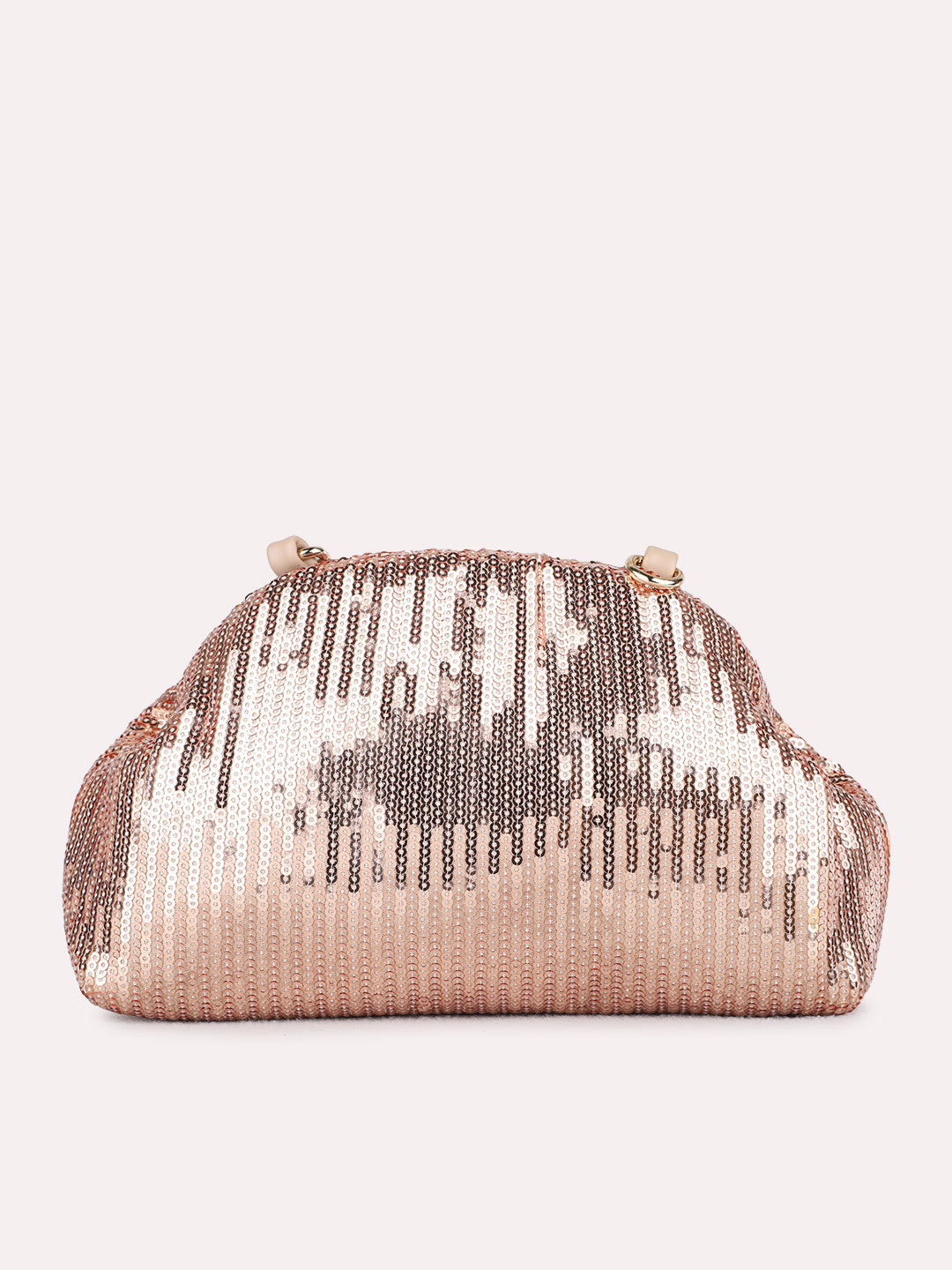 Women Rose Gold Clutch Bag With Magnet Lock