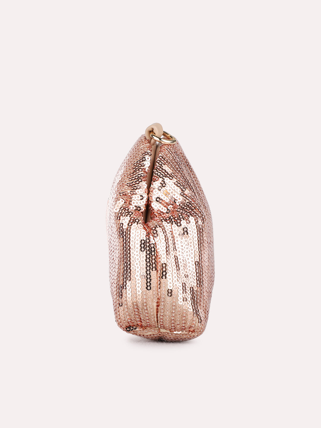 Women Rose Gold Clutch Bag With Magnet Lock