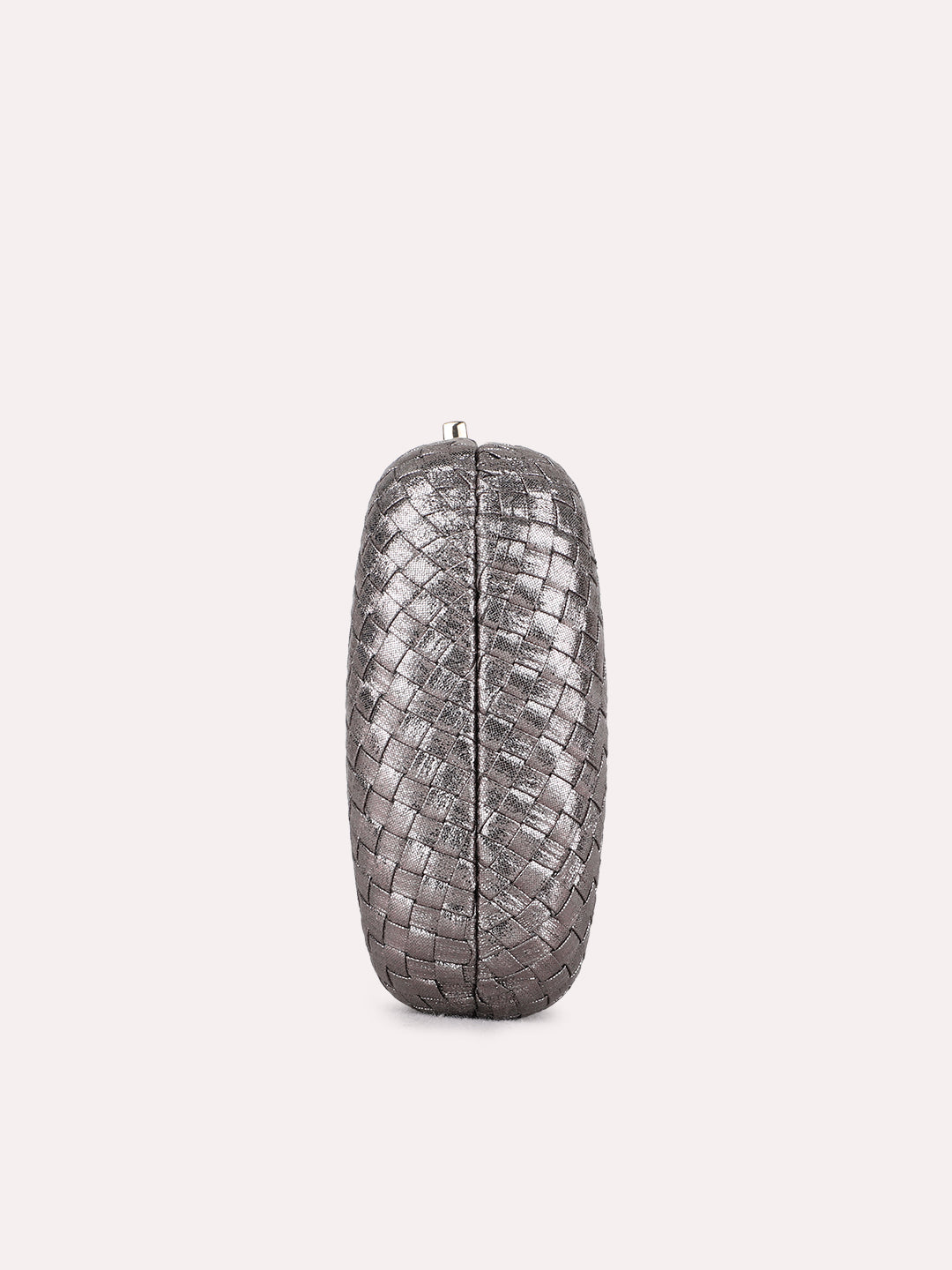 Women Pewter Embellished Clutch Bag With Magnet Lock For Party