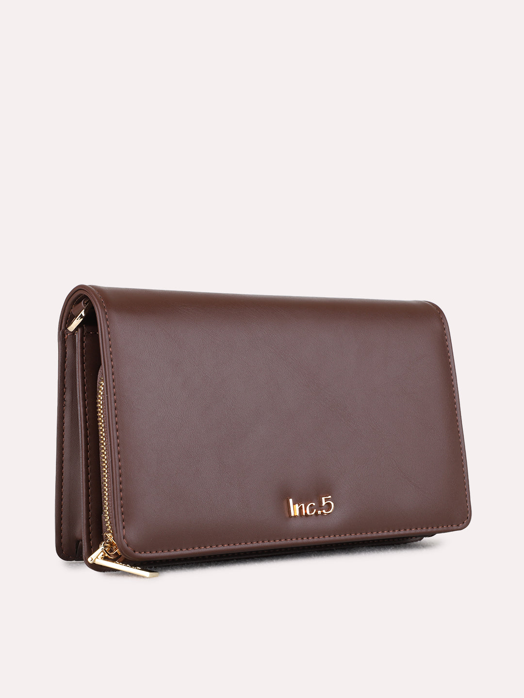 Women Coffee Solid Sling Bag With Magnet Lock For Casual