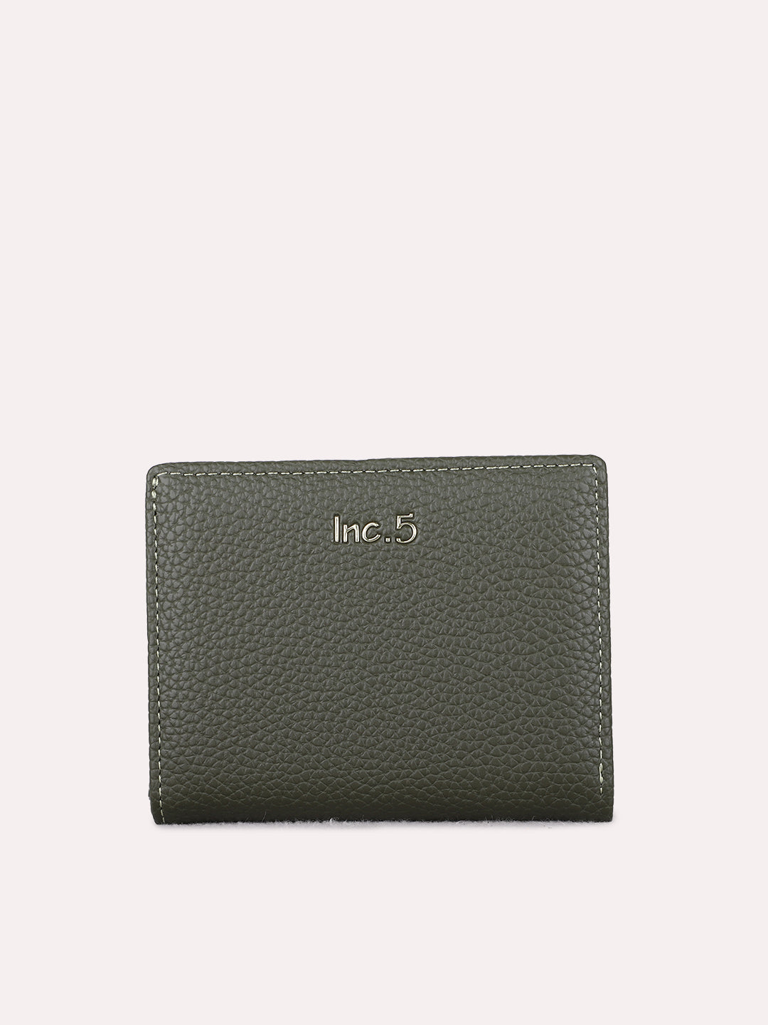 Women Green Textured Wallet With Magnet Lock