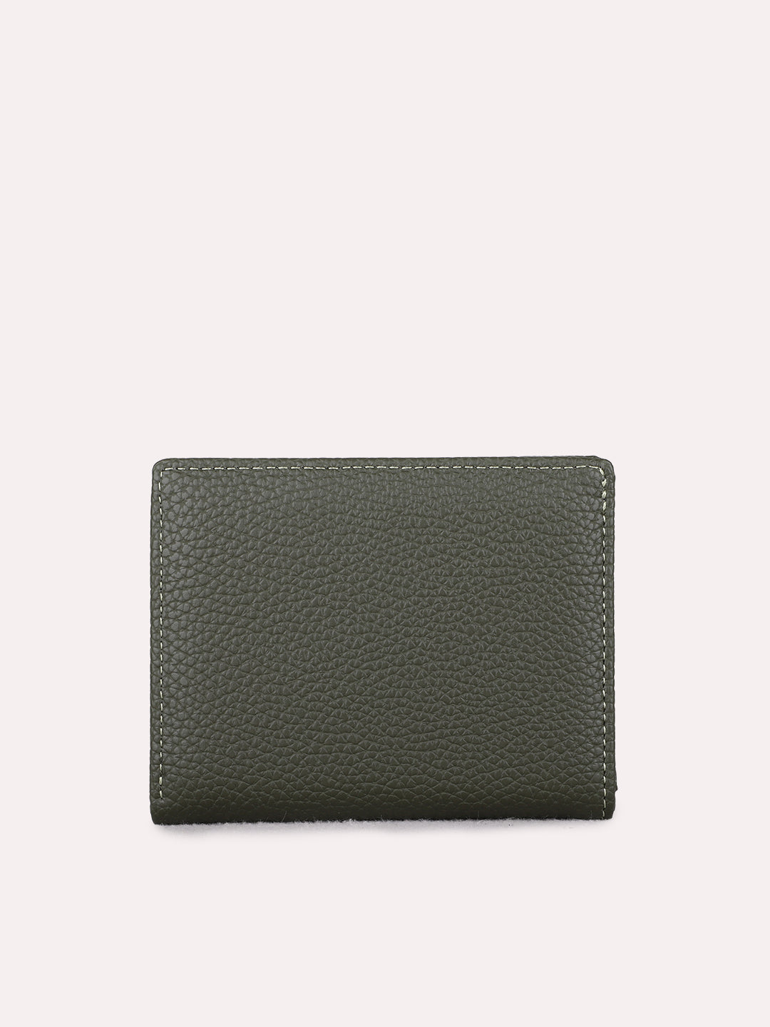 Women Green Textured Wallet With Magnet Lock