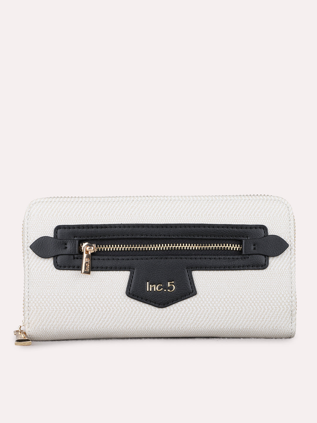 Women Black Textured Sling Bag With Zip Lock For Casual