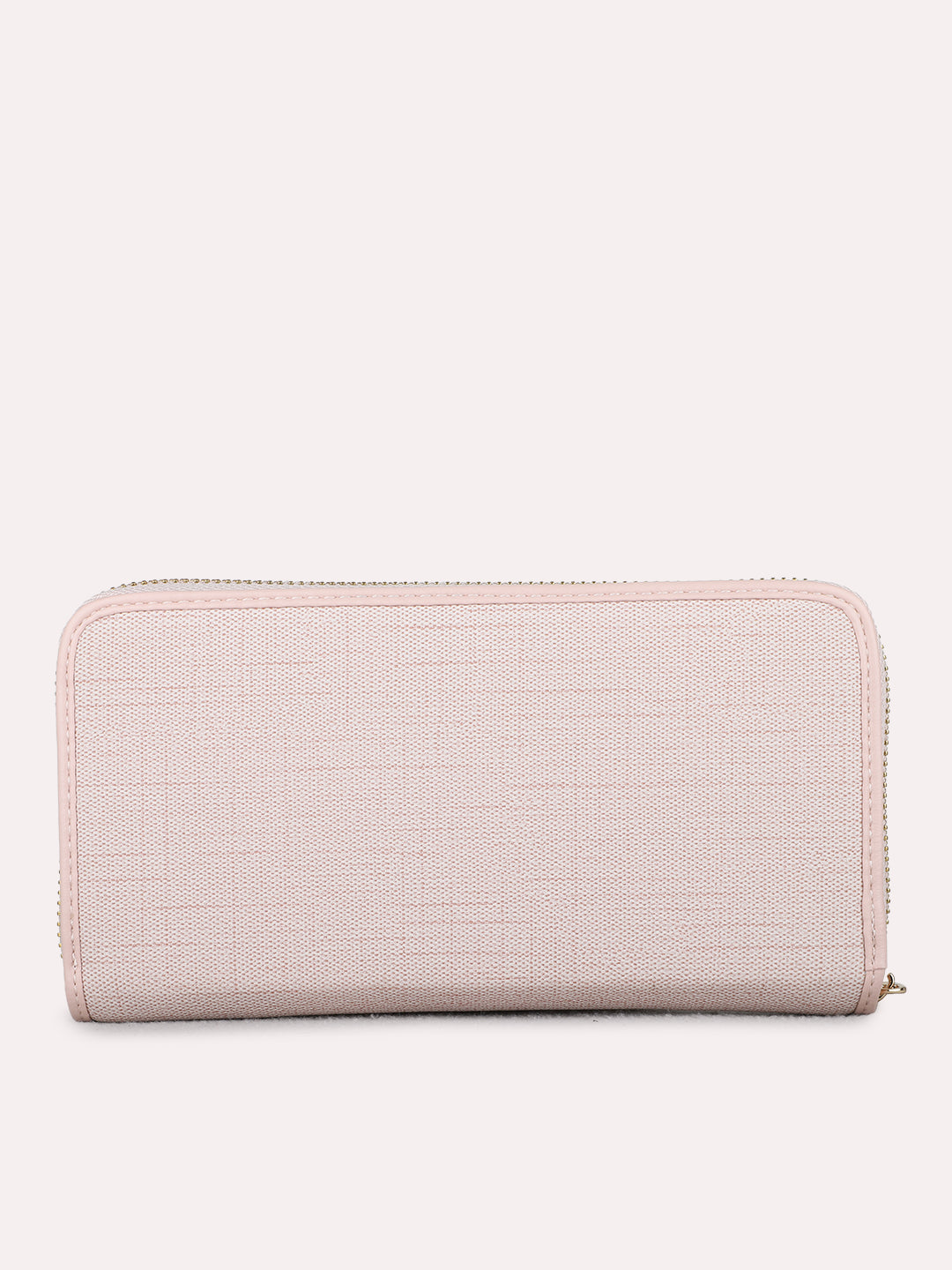 Women Pink Embellished Sling Bag With Zip Lock For Casual