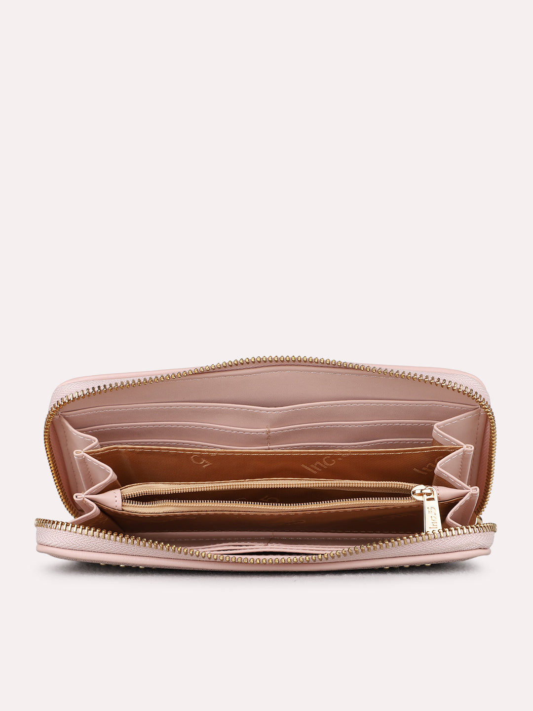 Women Pink Embellished Sling Bag With Zip Lock For Casual