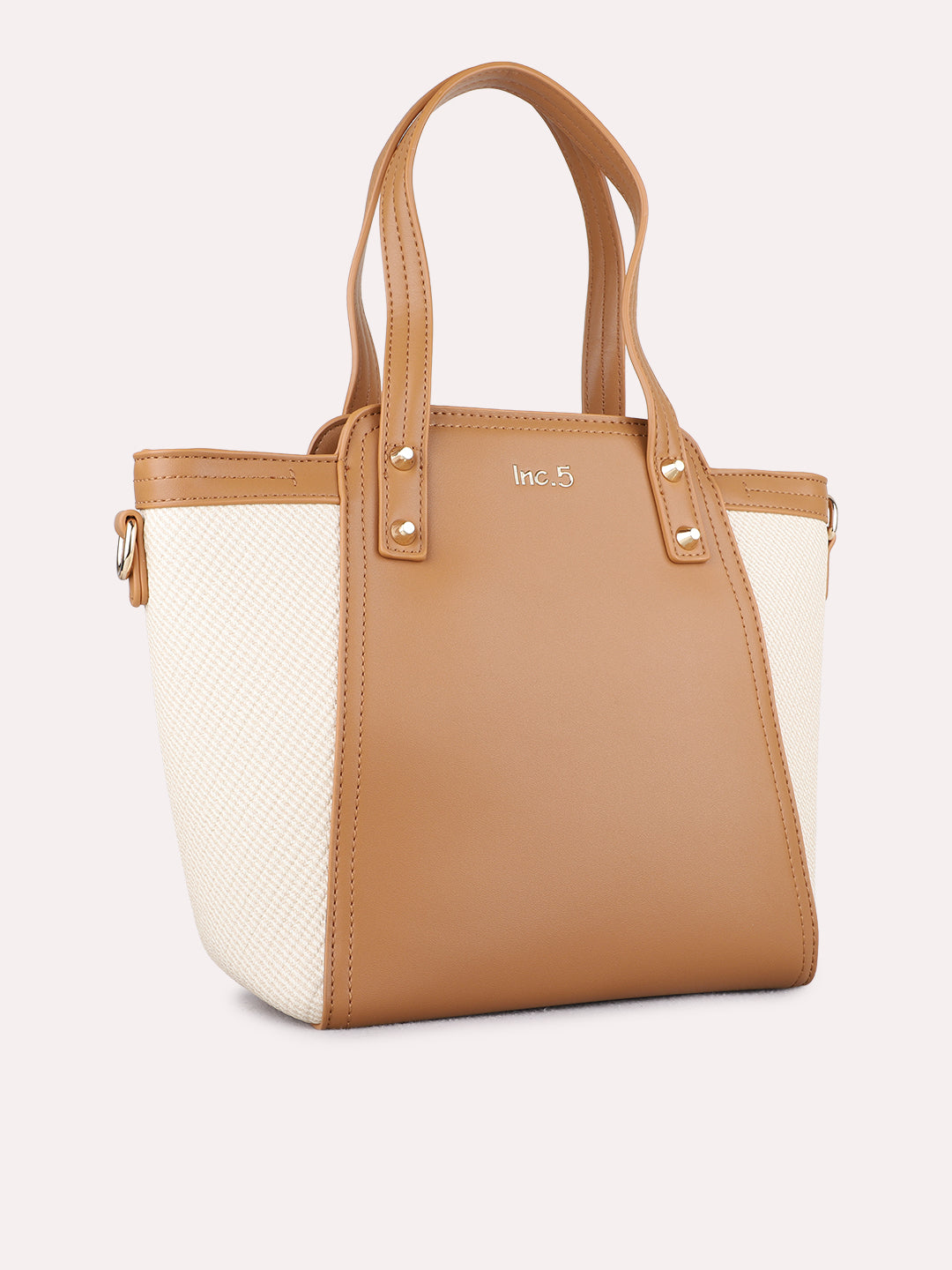 Women Beige Textured Shoulder Bag With Zip Lock For Casual