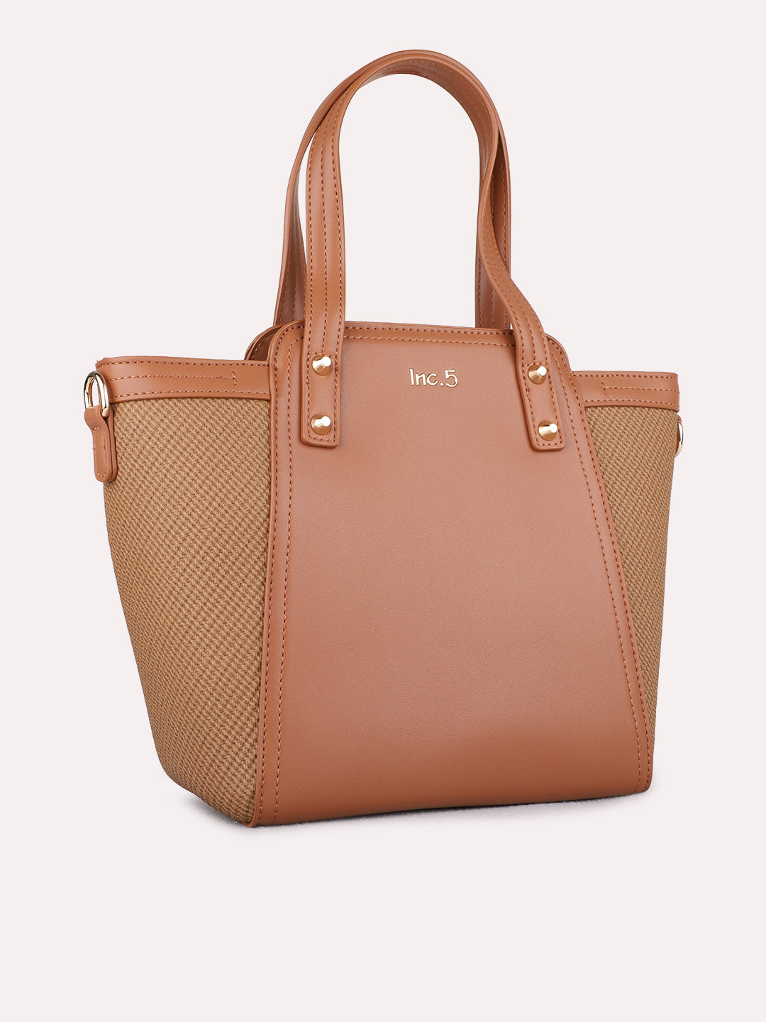Women Brown Textured Shoulder Bag With Zip Lock For Casual