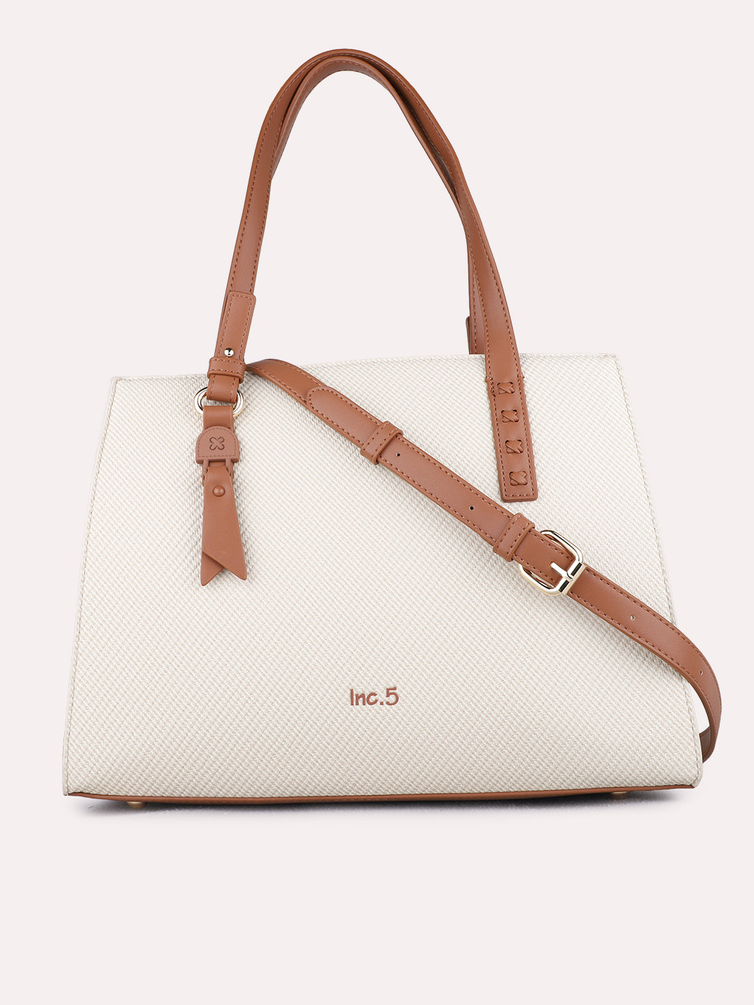 Women Tan Textured Shoulder Bag With Zip Lock For Casual