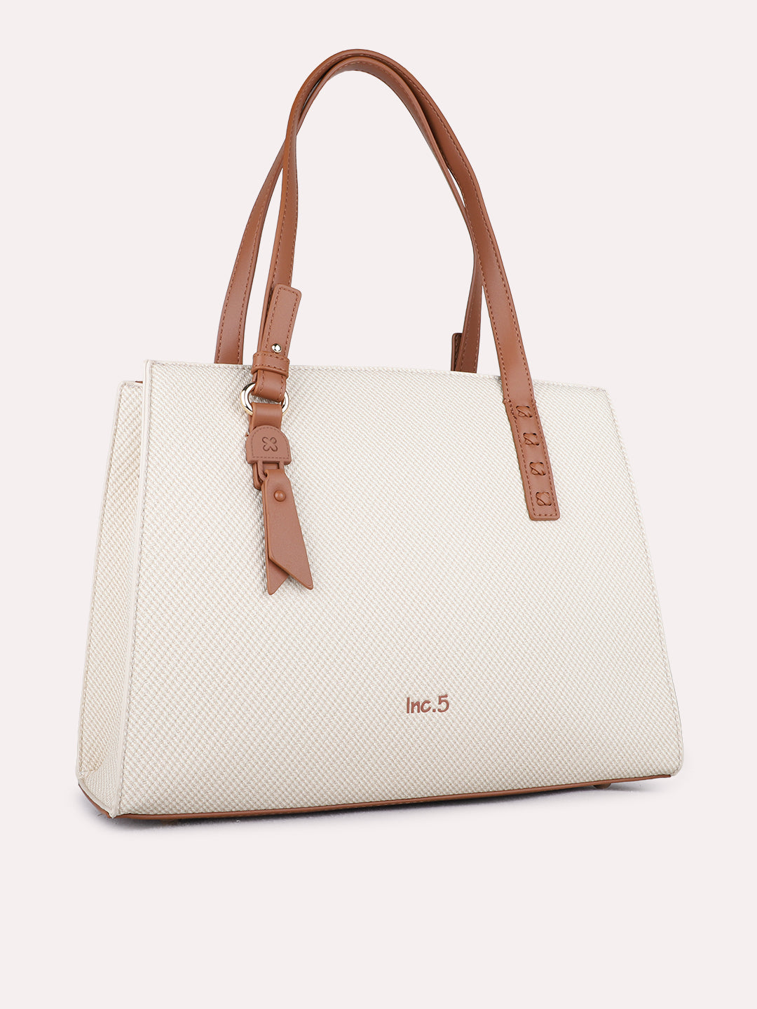 Women Tan Textured Shoulder Bag With Zip Lock For Casual
