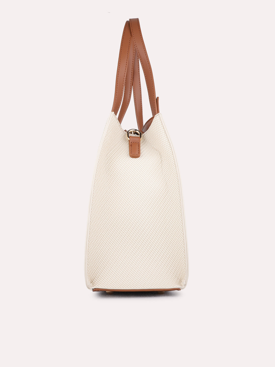 Women Tan Textured Shoulder Bag With Zip Lock For Casual
