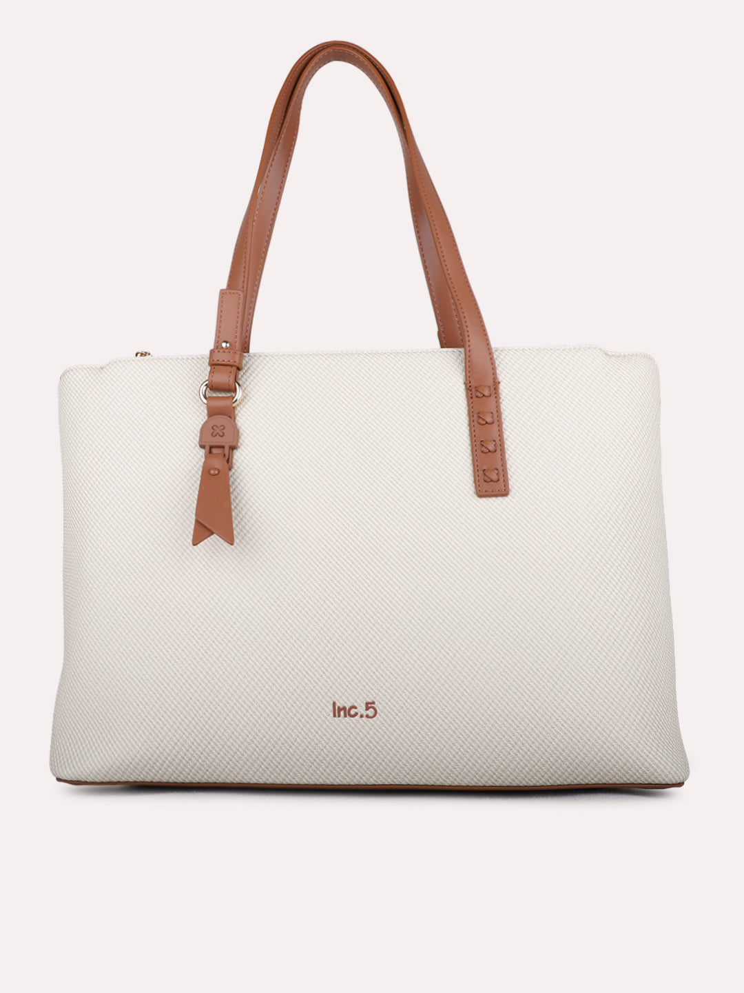 Women Beige Textured Shoulder Bag With Zipper For Casual