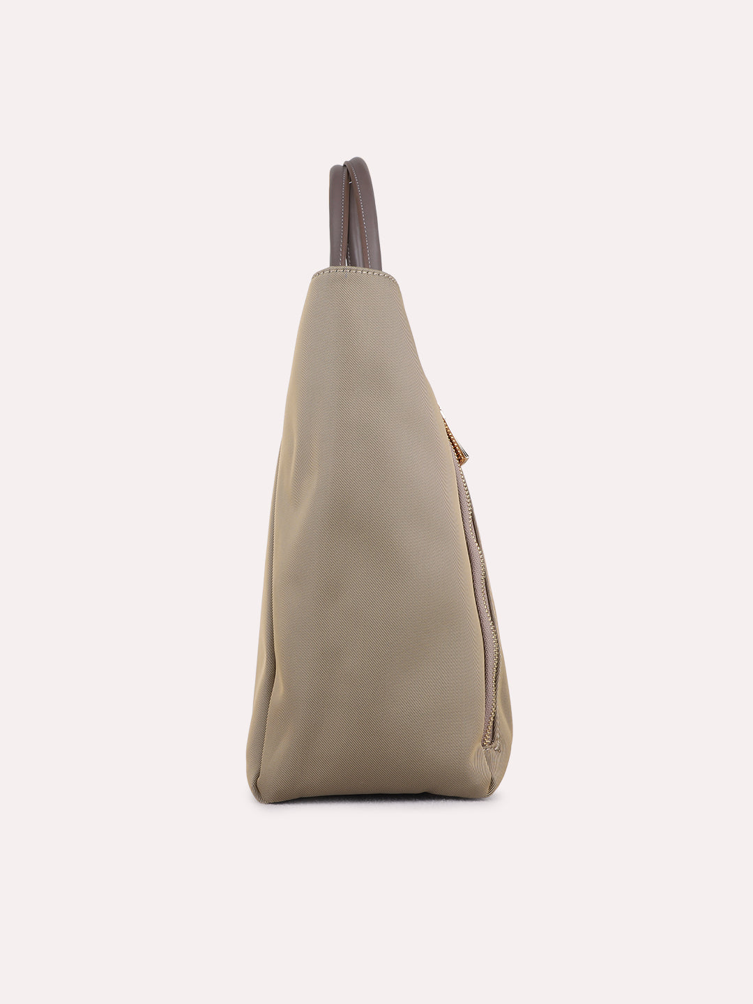 Women Khaki Solid Laptop Bag With Zip Lock For Casual