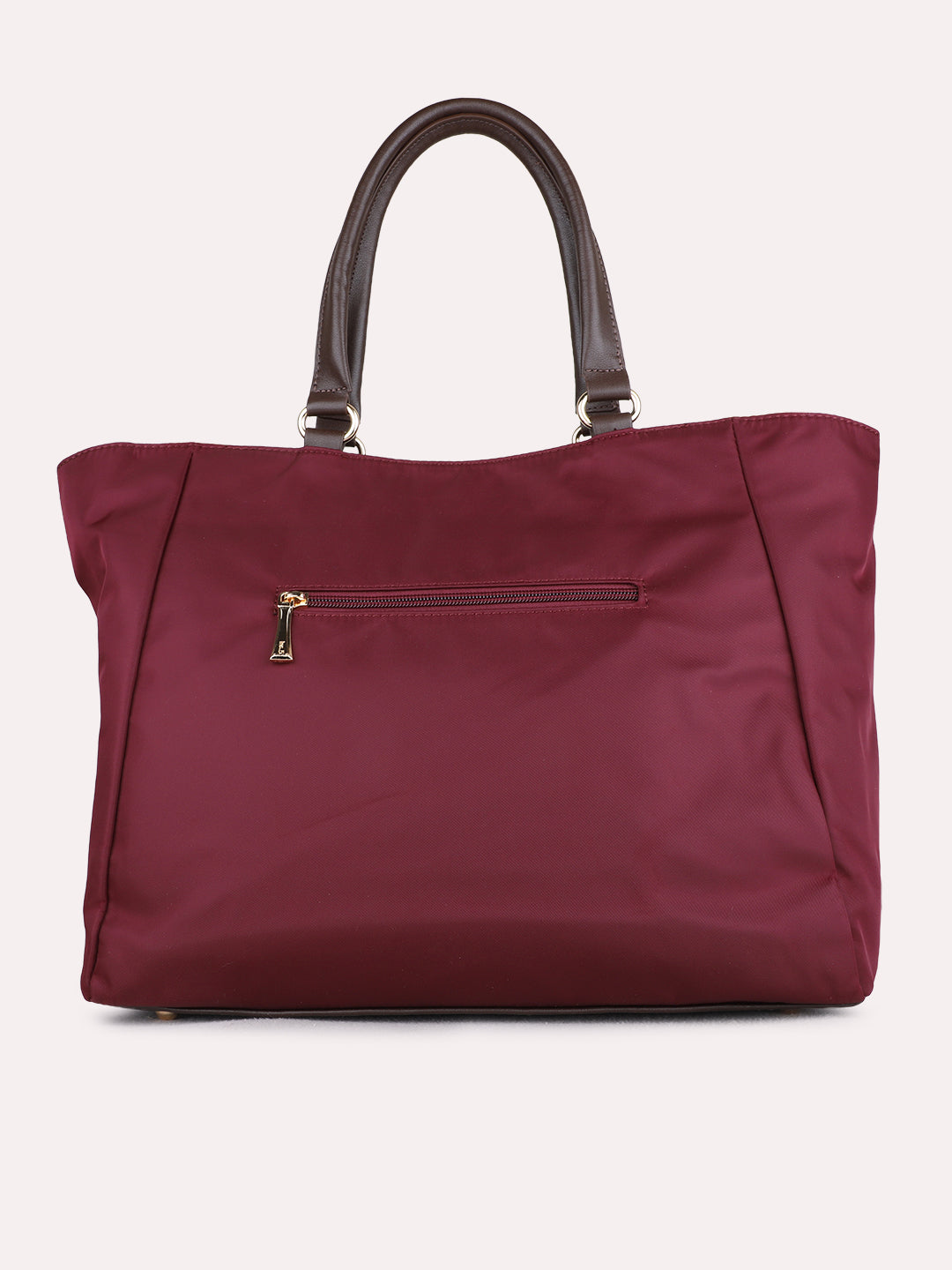 Women Maroon Solid Laptop Bag With Zip Lock For Casual