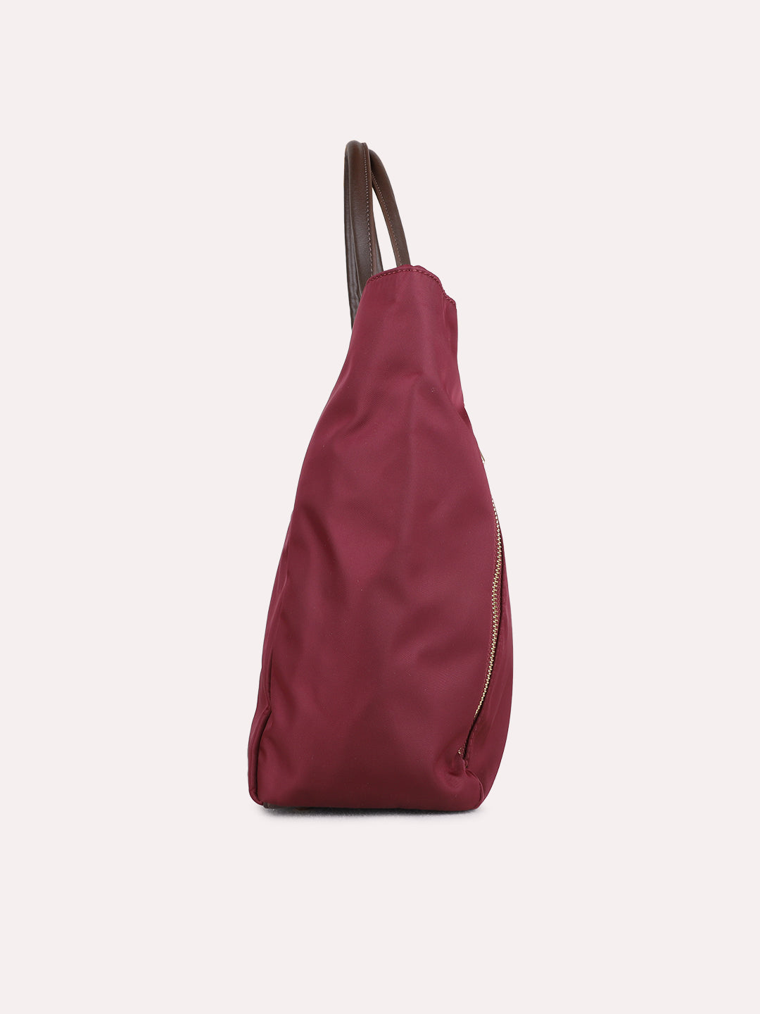 Women Maroon Solid Laptop Bag With Zip Lock For Casual