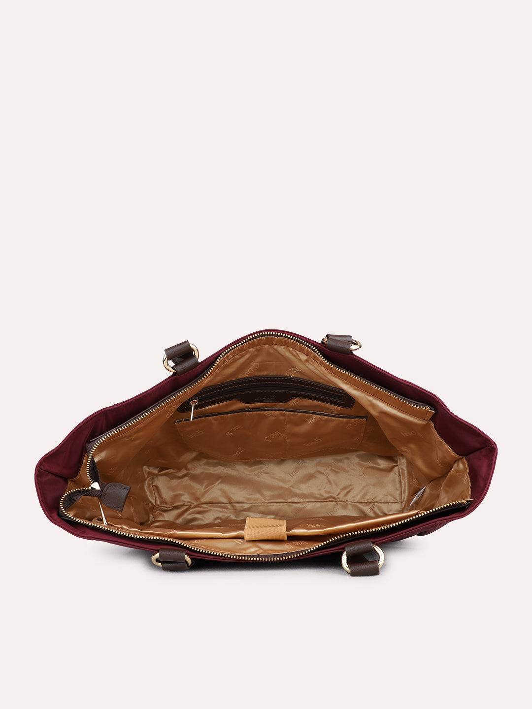 Women Maroon Solid Laptop Bag With Zip Lock For Casual