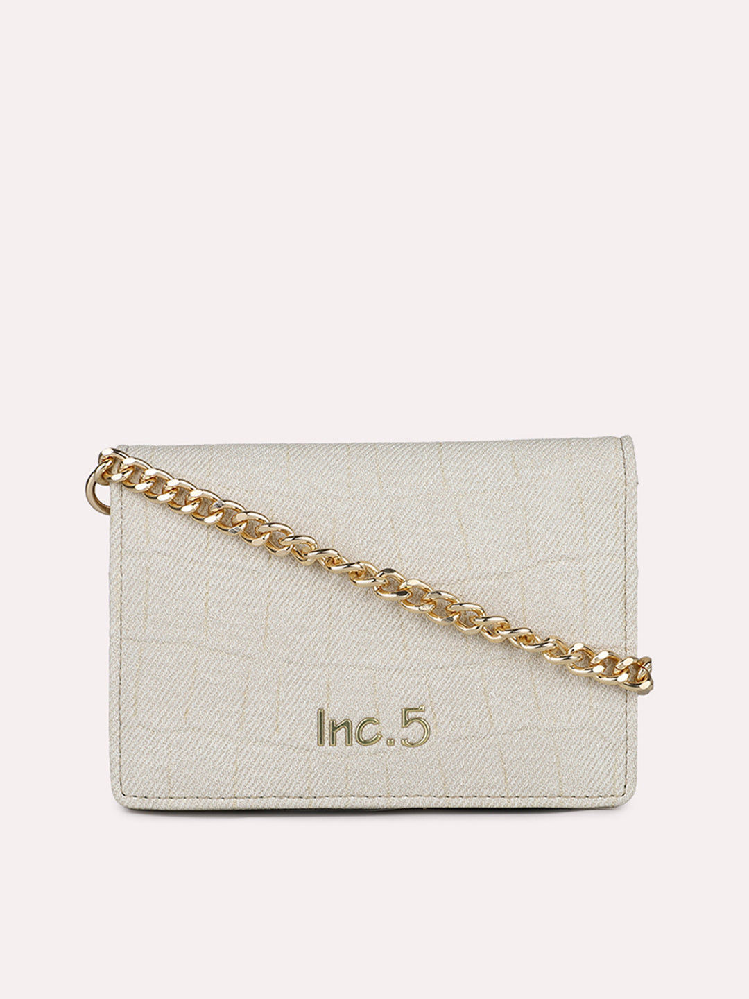 Womens Beige Casual Textured Pattern Wallet With Magnet Lock