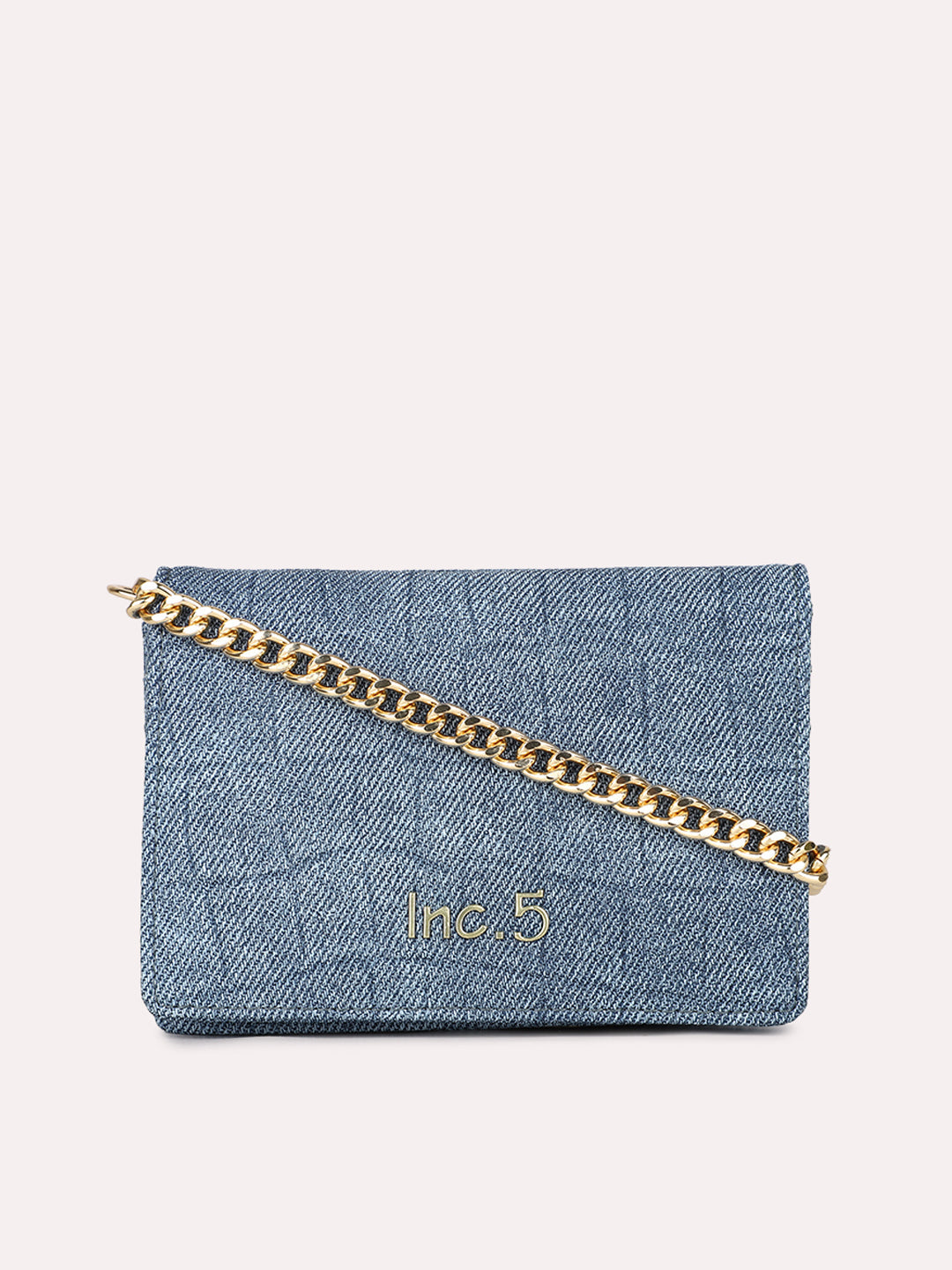 Womens Blue Casual Textured Wallet With Magnet Lock