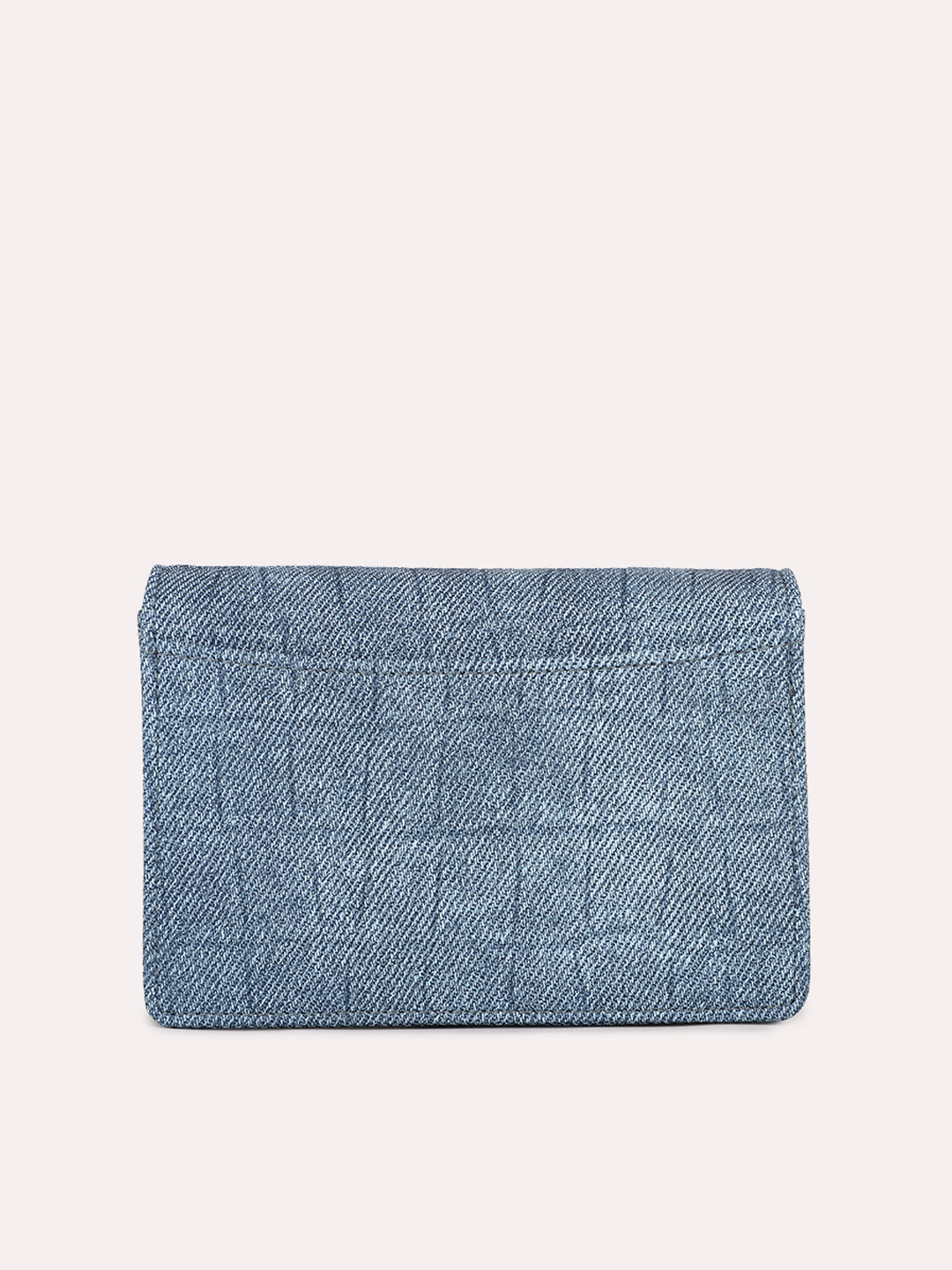 Womens Blue Casual Textured Wallet With Magnet Lock