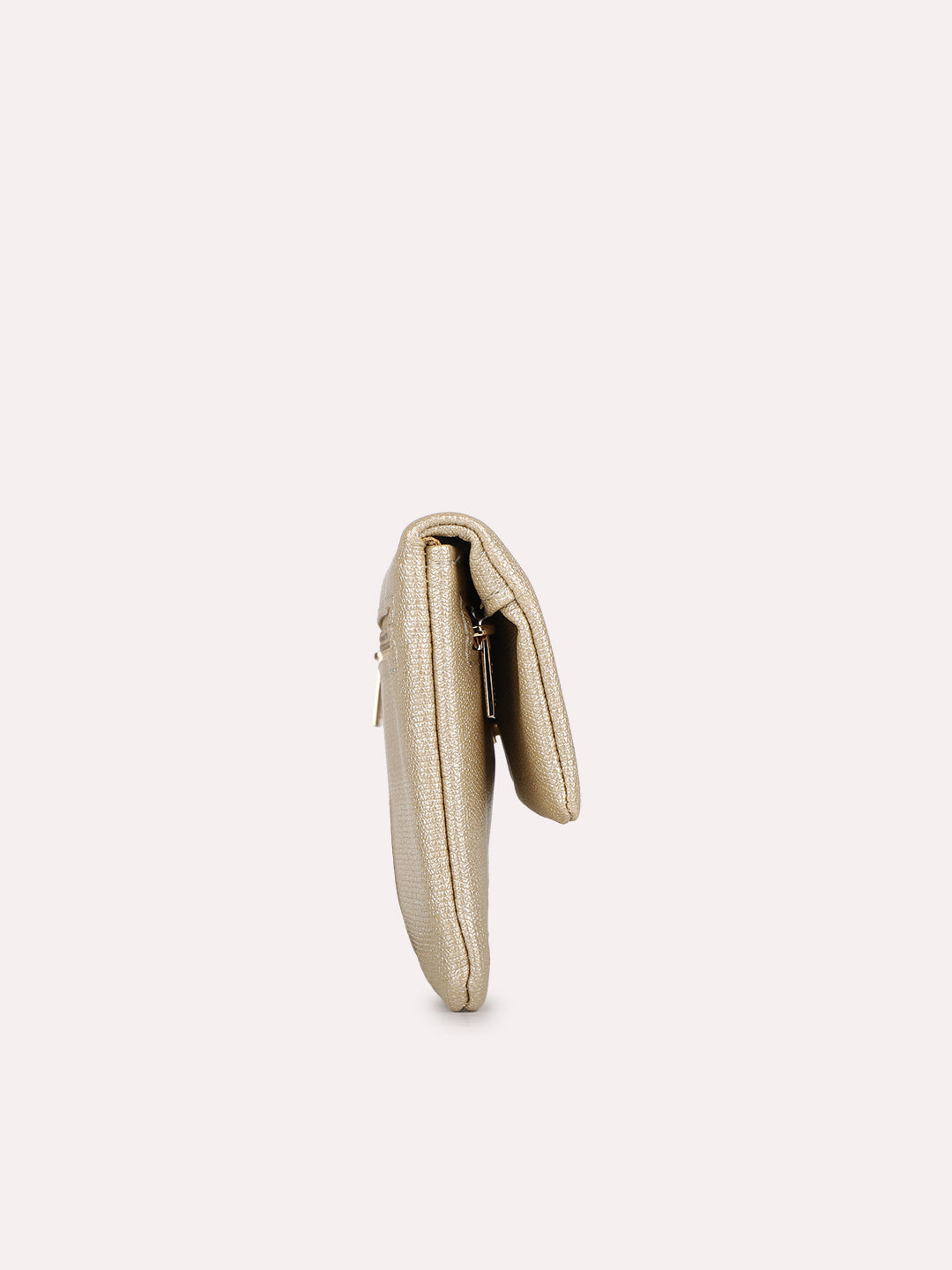 Womens Gold Casual Textured Wallet With Twist Lock