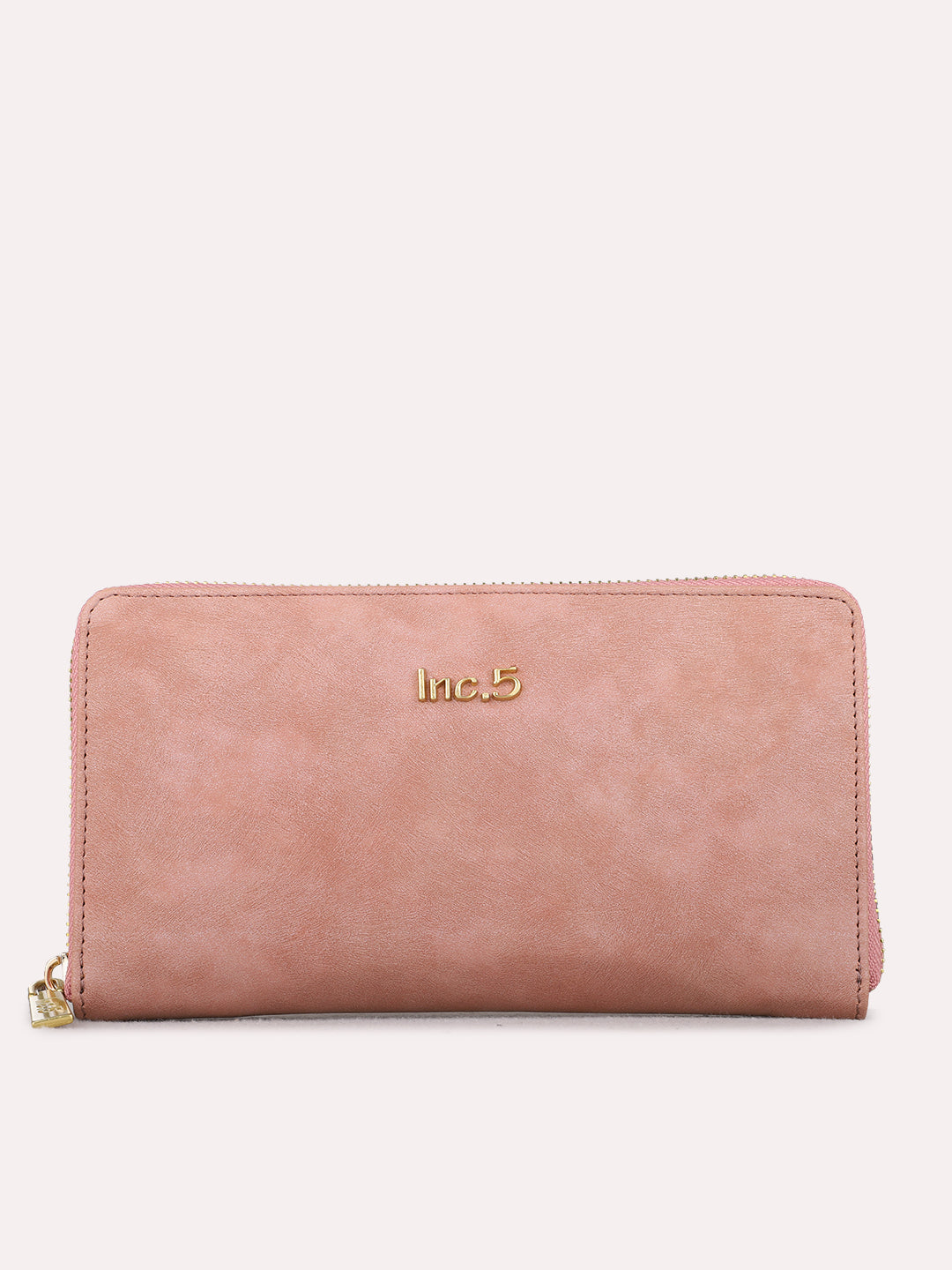 Women Pink Solid Bi-Folds Bag With Zip Lock For Casual