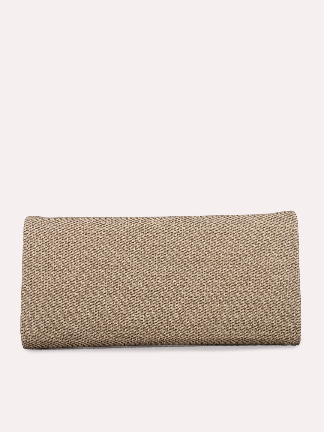 Women Chikoo Textured Bi-Folds Bag With Magnet Lock For Casual