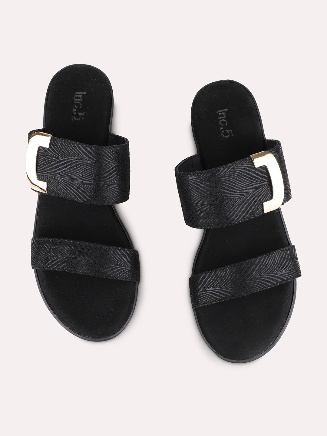 Womens Black Party Wear Solid Round Toe Platform Heel Sandals