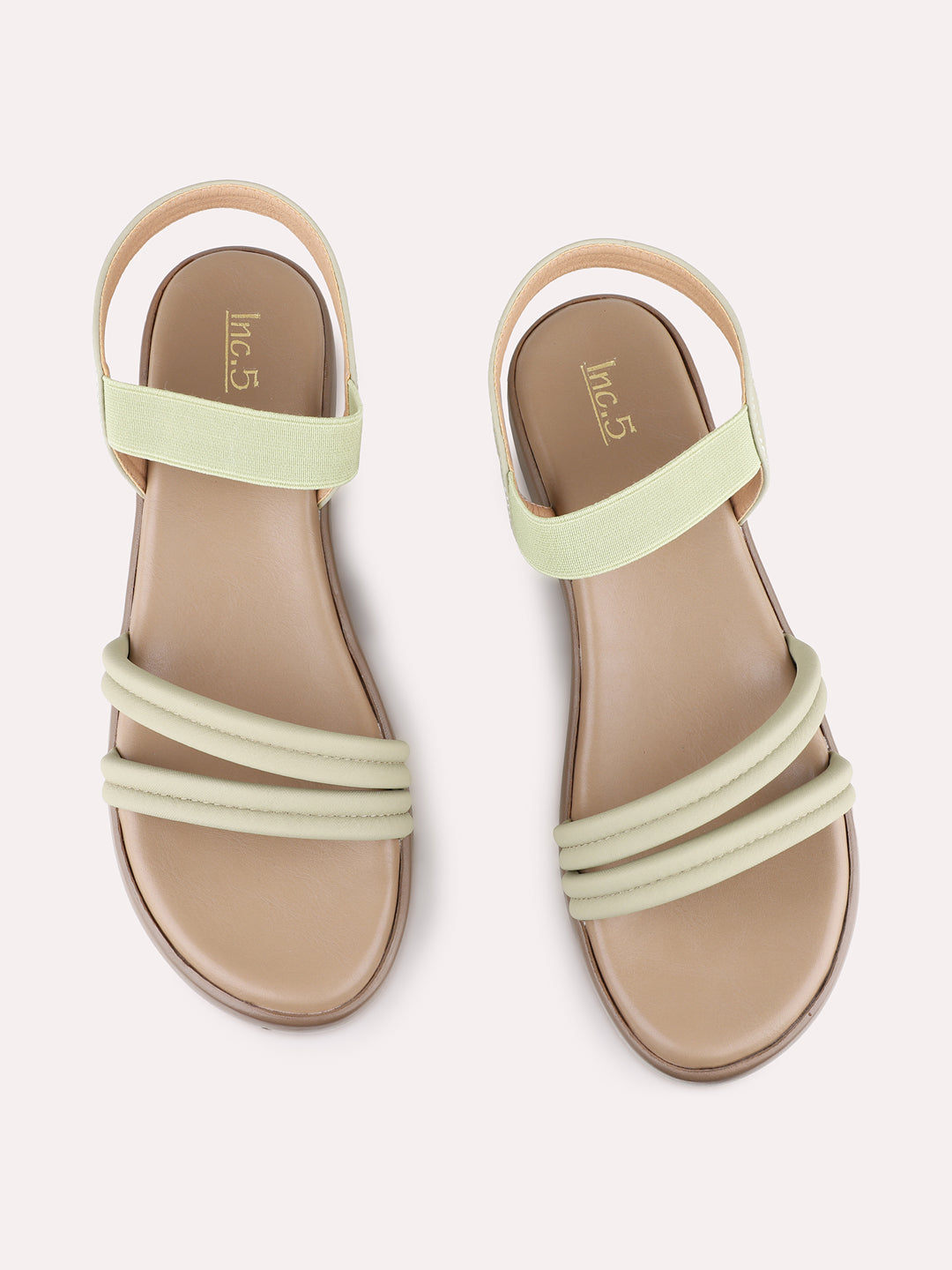 Womens Green Smart Casual Solid Round Toe Wedge Heels