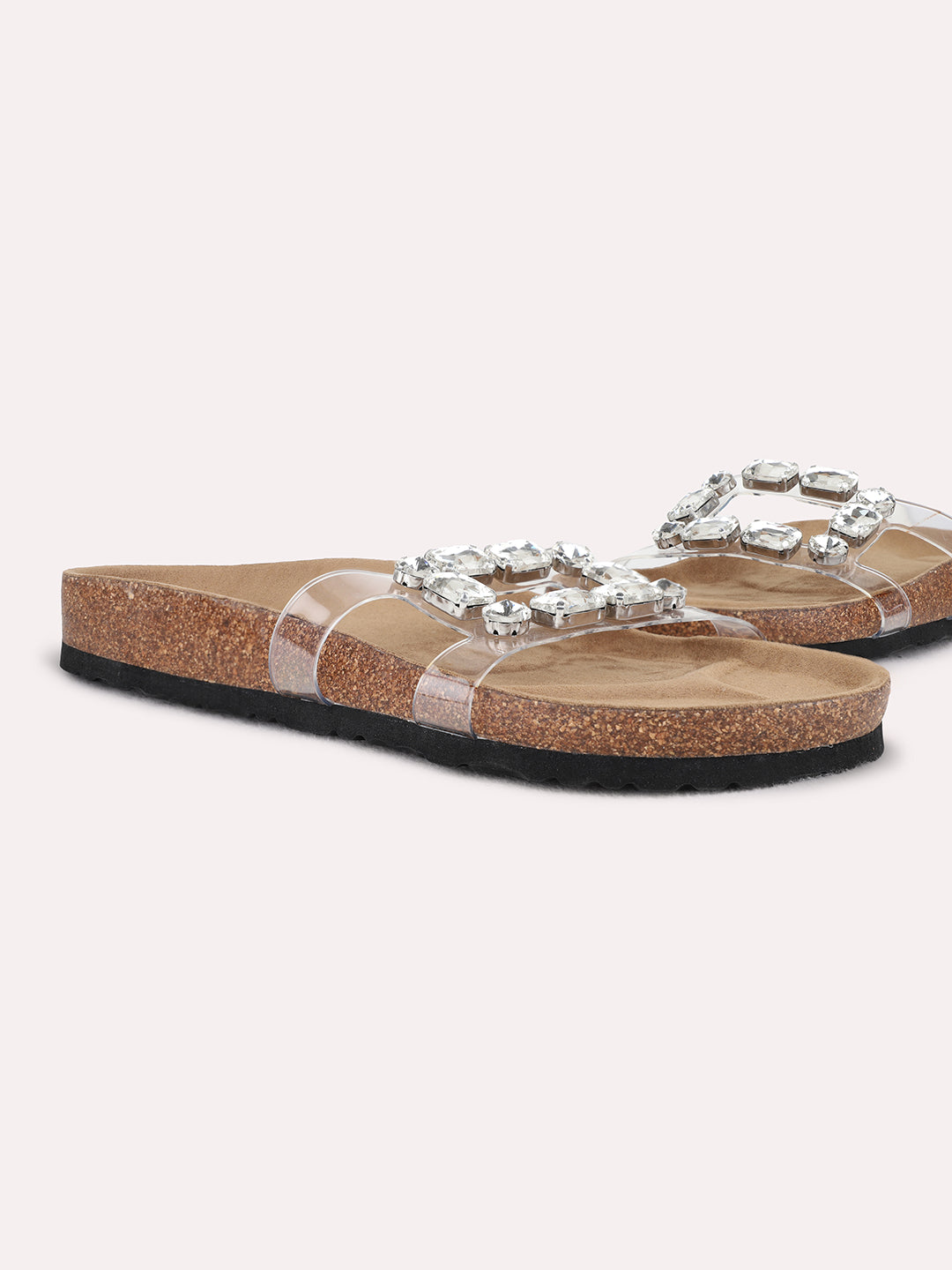 Womens Silver Casual Solid Open Toe Flat Sandals