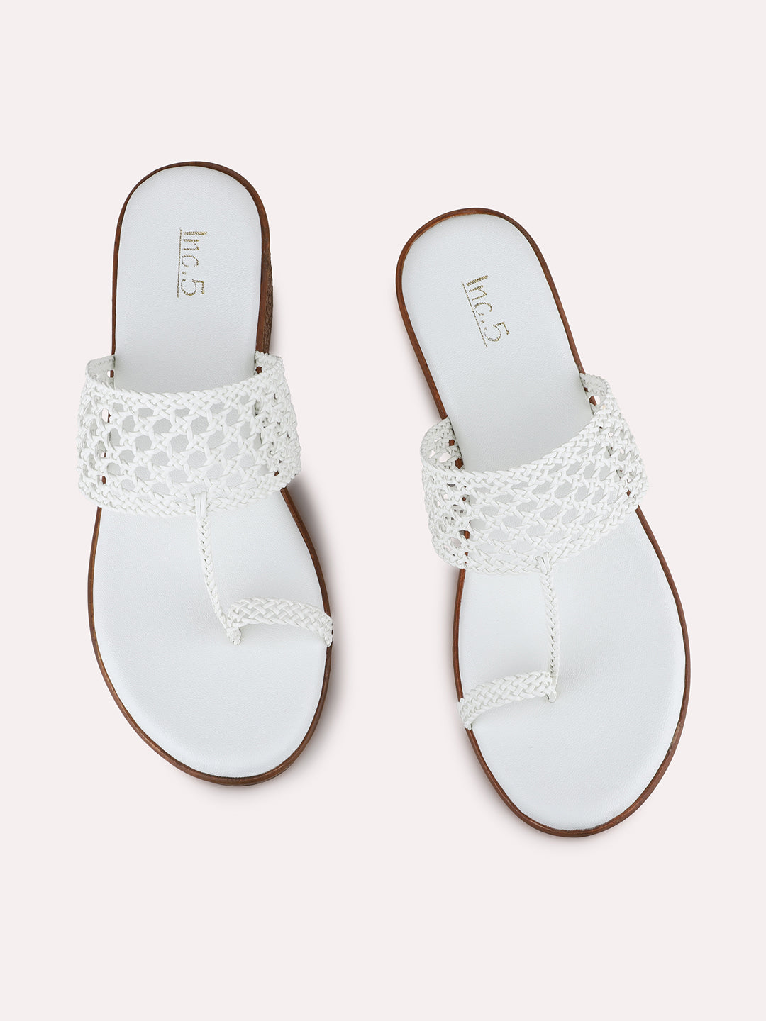 Womens White Party Wear Solid Round Toe Wedge Heels