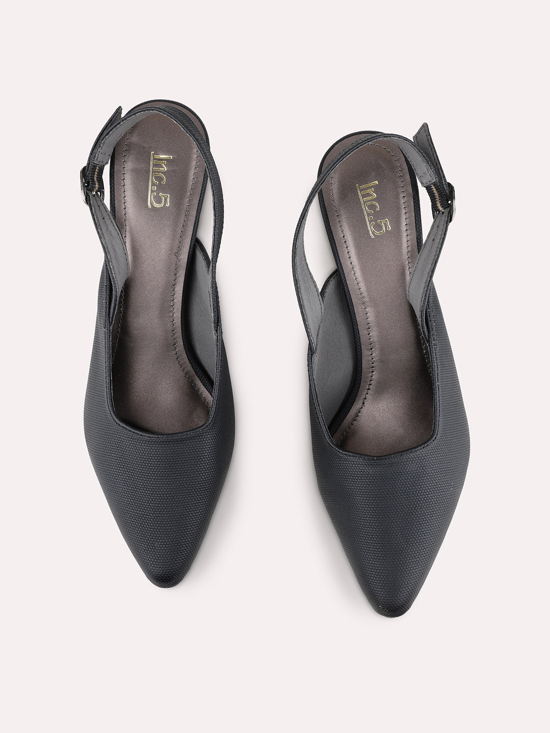 Womens Black Party Wear Solid Pointed Toe Kitten Heel Mules