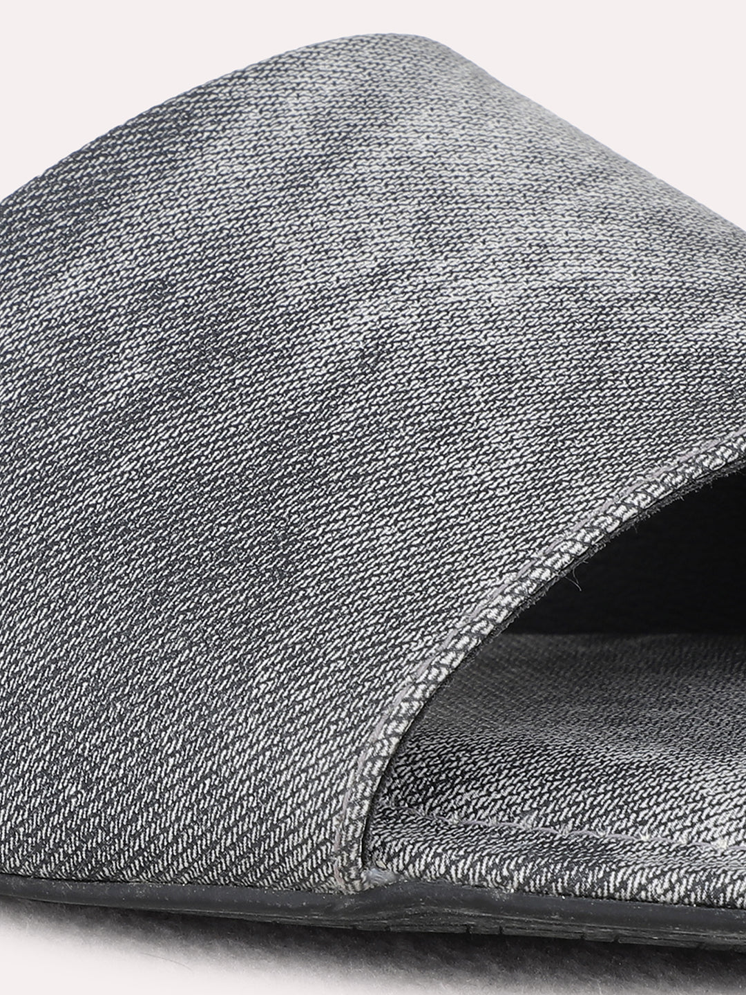 Womens Grey Casual Solid Open Toe Flat Sandals