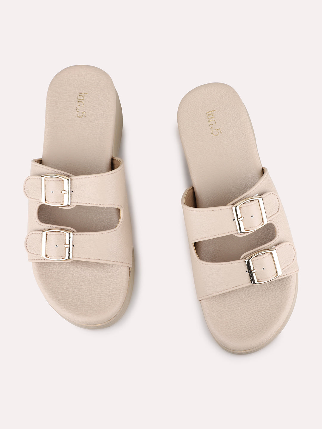 Womens Beige Casual Solid Round Toe Wedge Heels