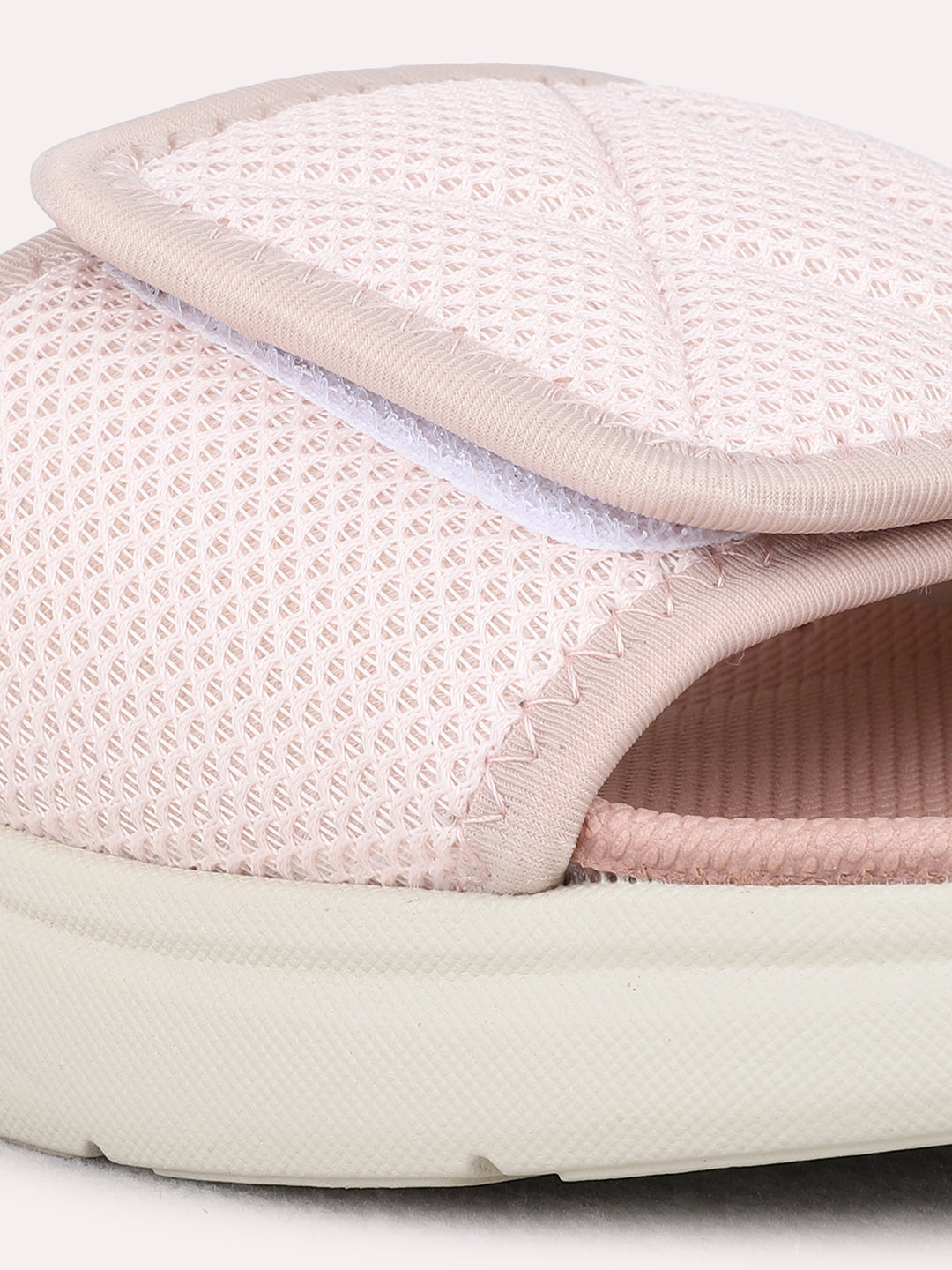 Womens Peach Casual Solid Round Toe Wedge Heel Sandals