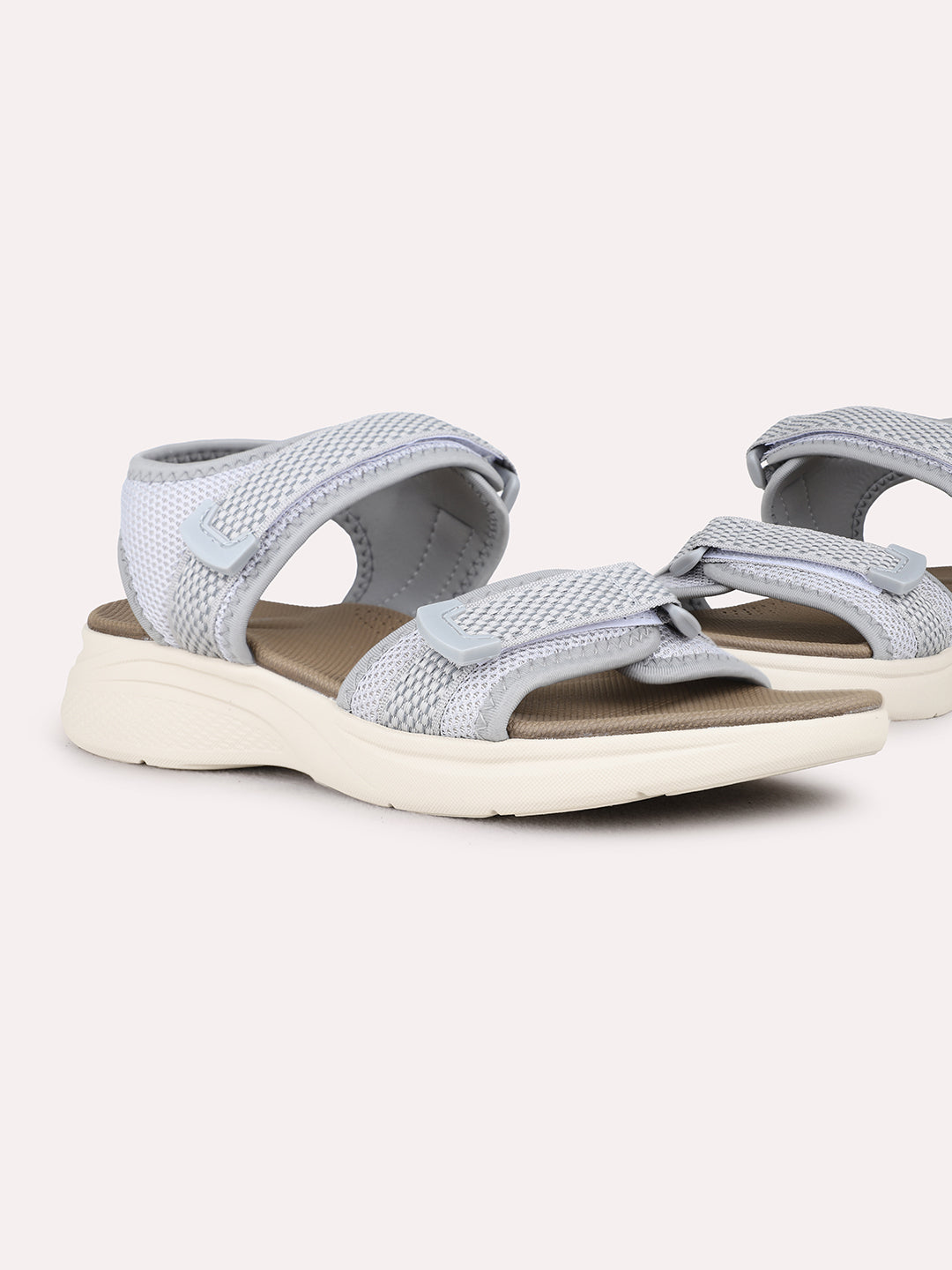 Womens Grey Casual Solid Round Toe Wedge Heels