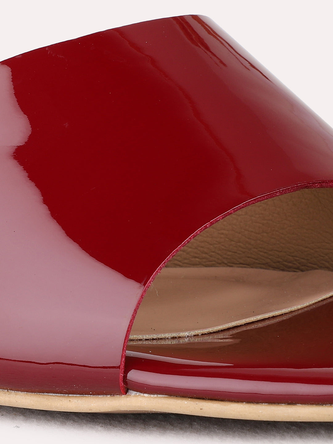 Womens Maroon Smart Casual Solid Square Toe Block Heels