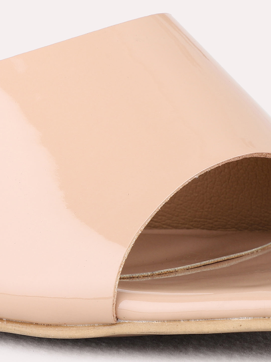 Womens Nude Party Wear Solid Square Toe Block Heel Sandals