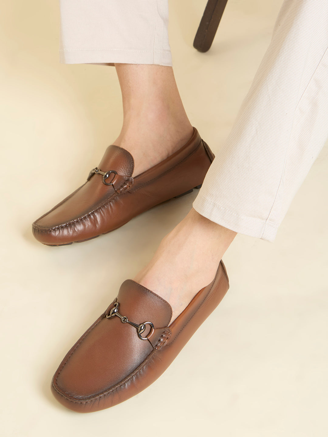 Atesber Brown Loafer Driving Shoes For Men