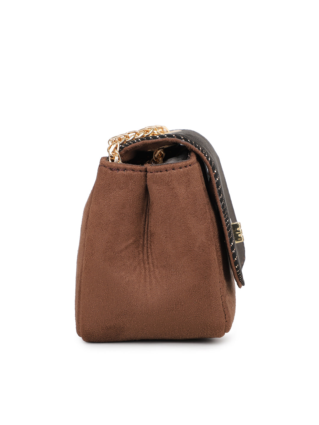 Women's Gold Textured Sling Bag