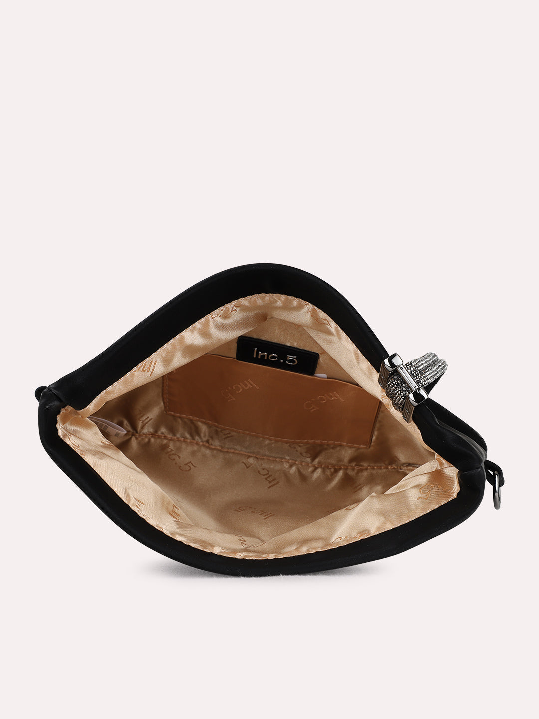 Womens Black Sling Bag With Twist Lock For Party Use