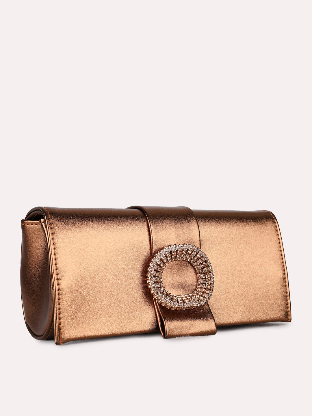 Womens Brown Sling Bag With Zip Lock For Party Use