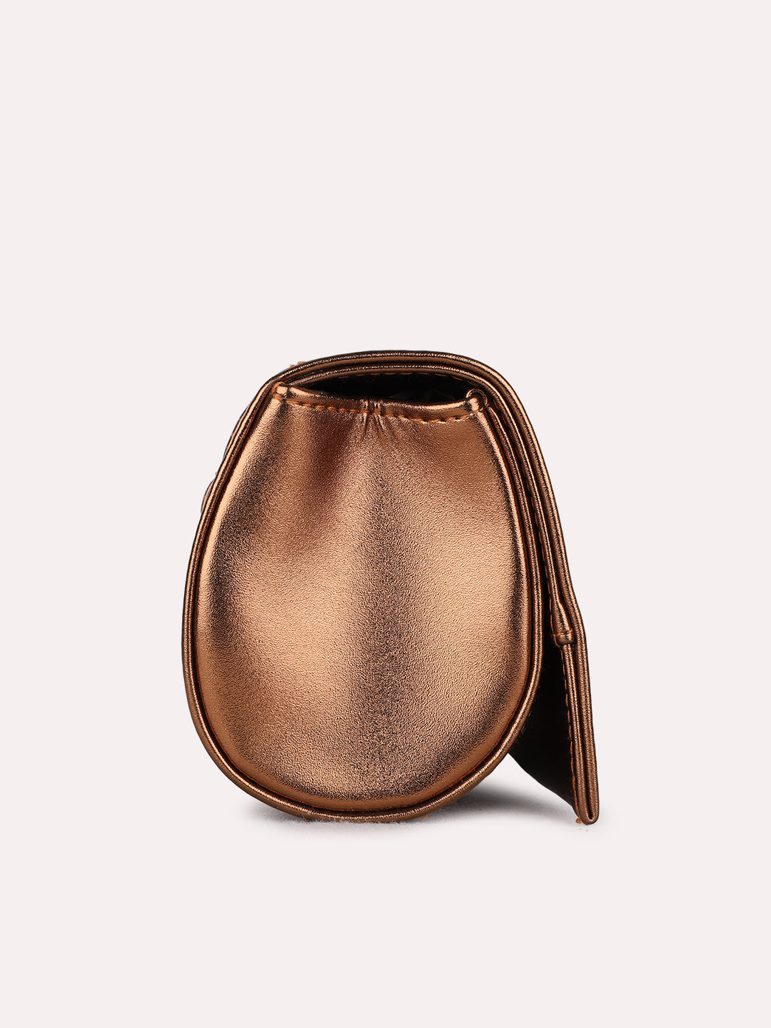 Womens Brown Sling Bag With Zip Lock For Party Use