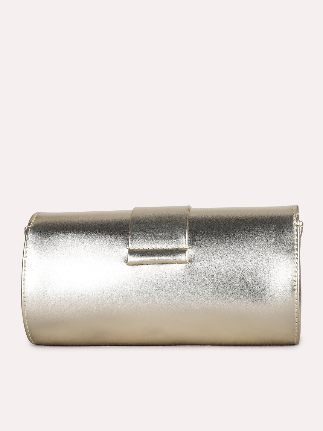 Womens Gold Sling Bag With Zip Lock For Party Use