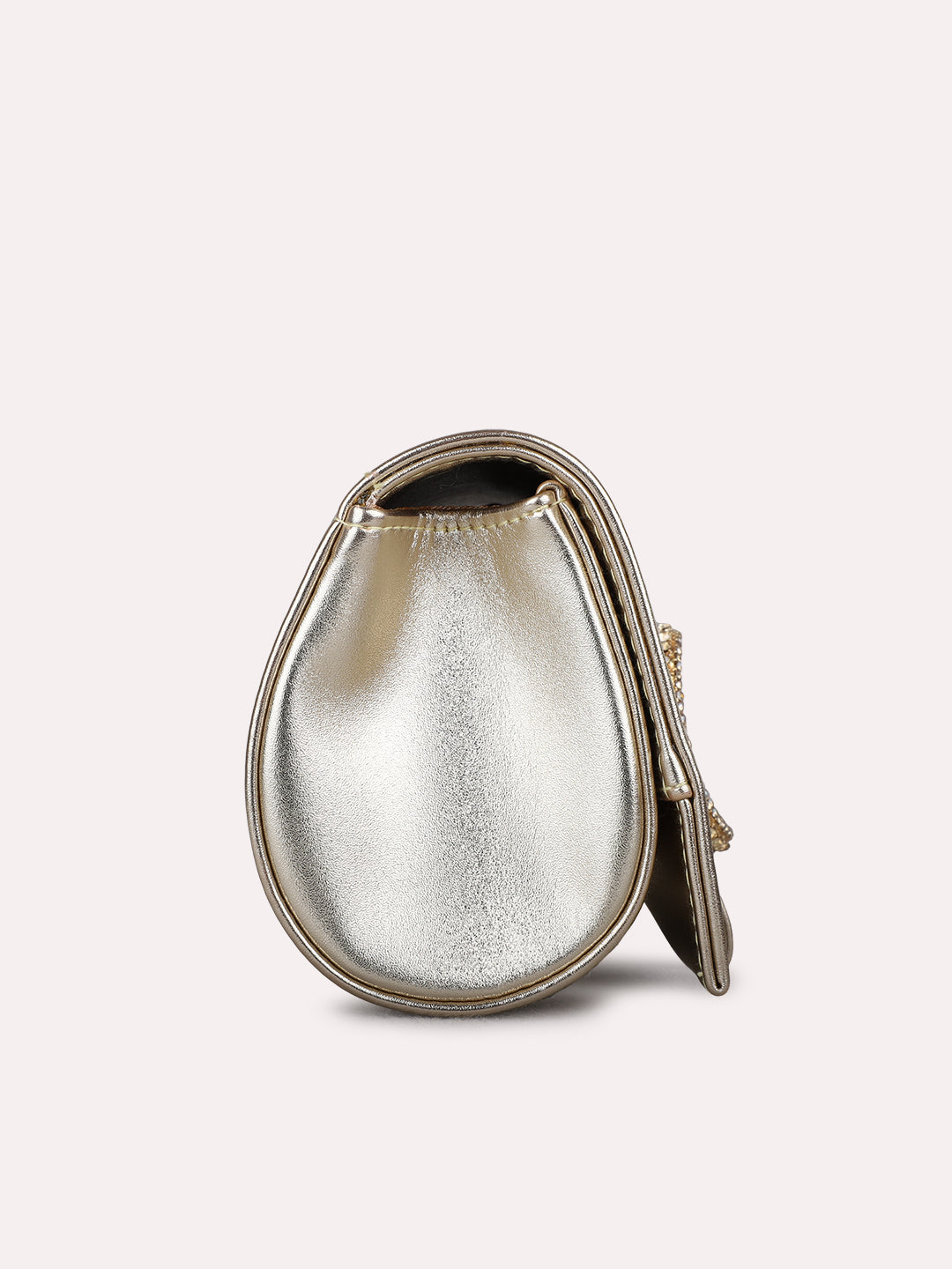Womens Gold Sling Bag With Zip Lock For Party Use