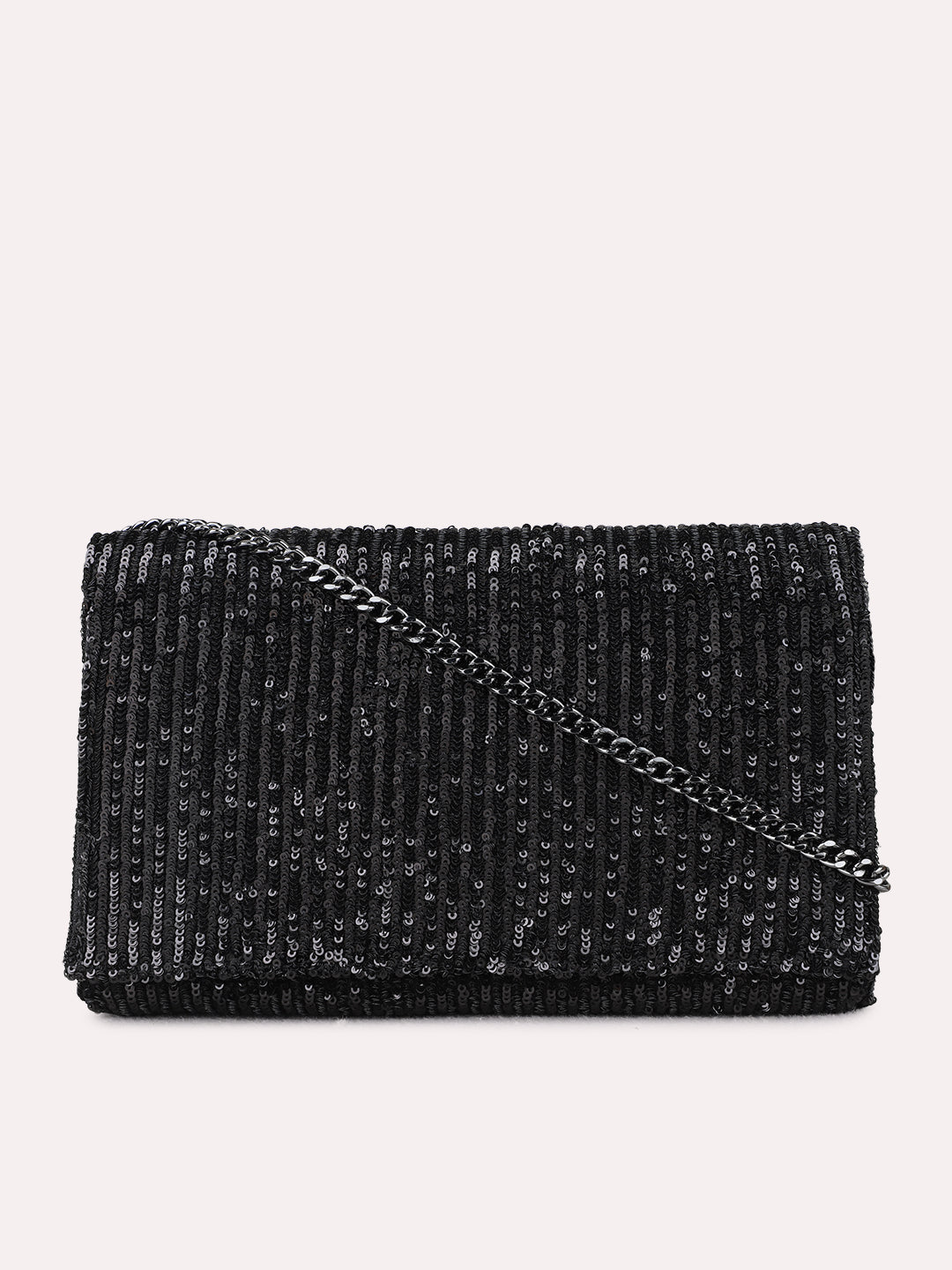 Womens Black Fashion Bags With Magnet Lock For Party Use