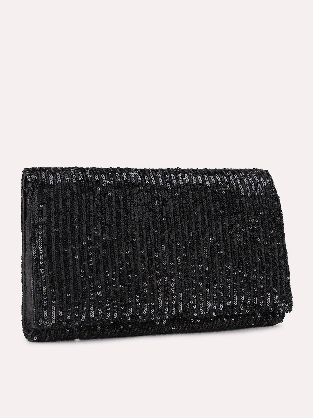 Womens Black Fashion Bags With Magnet Lock For Party Use