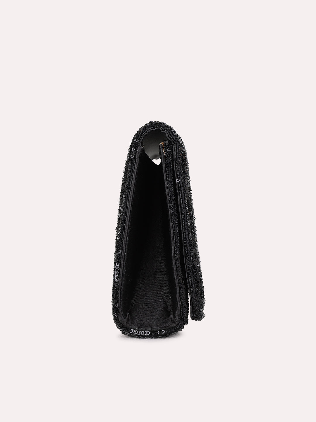 Womens Black Fashion Bags With Magnet Lock For Party Use